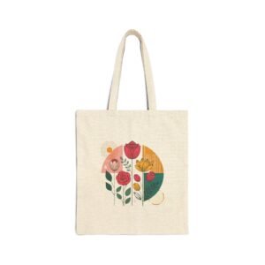 Round Design with Flowers Tote Bag