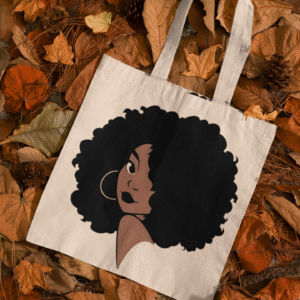 Black Girl with Curly Hair Tote Bag