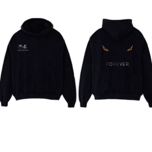 JOGGING BLACK+ Black hoodie FRONT DESGIN (10*10) back desgin (35*35)