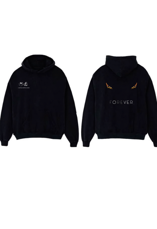 JOGGING BLACK+ Black hoodie FRONT DESGIN (10*10) back desgin (35*35)