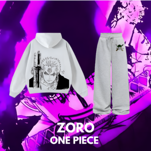 ZORO ENSEMBLE HOODIE BACK DESGIN (35*35) FRONT DESGIN (35*15) / JOGGING DESGIN (10*10)