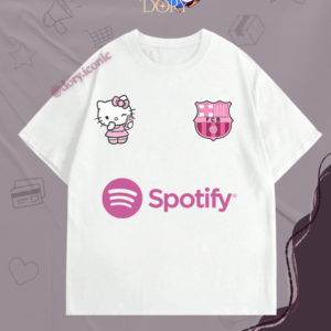t-shirt oversize Barca Hello kitty Spotify