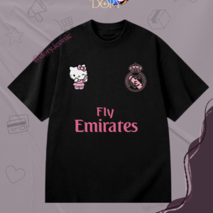 t-shirt oversize hello kitty/ real madrid / fly emirates